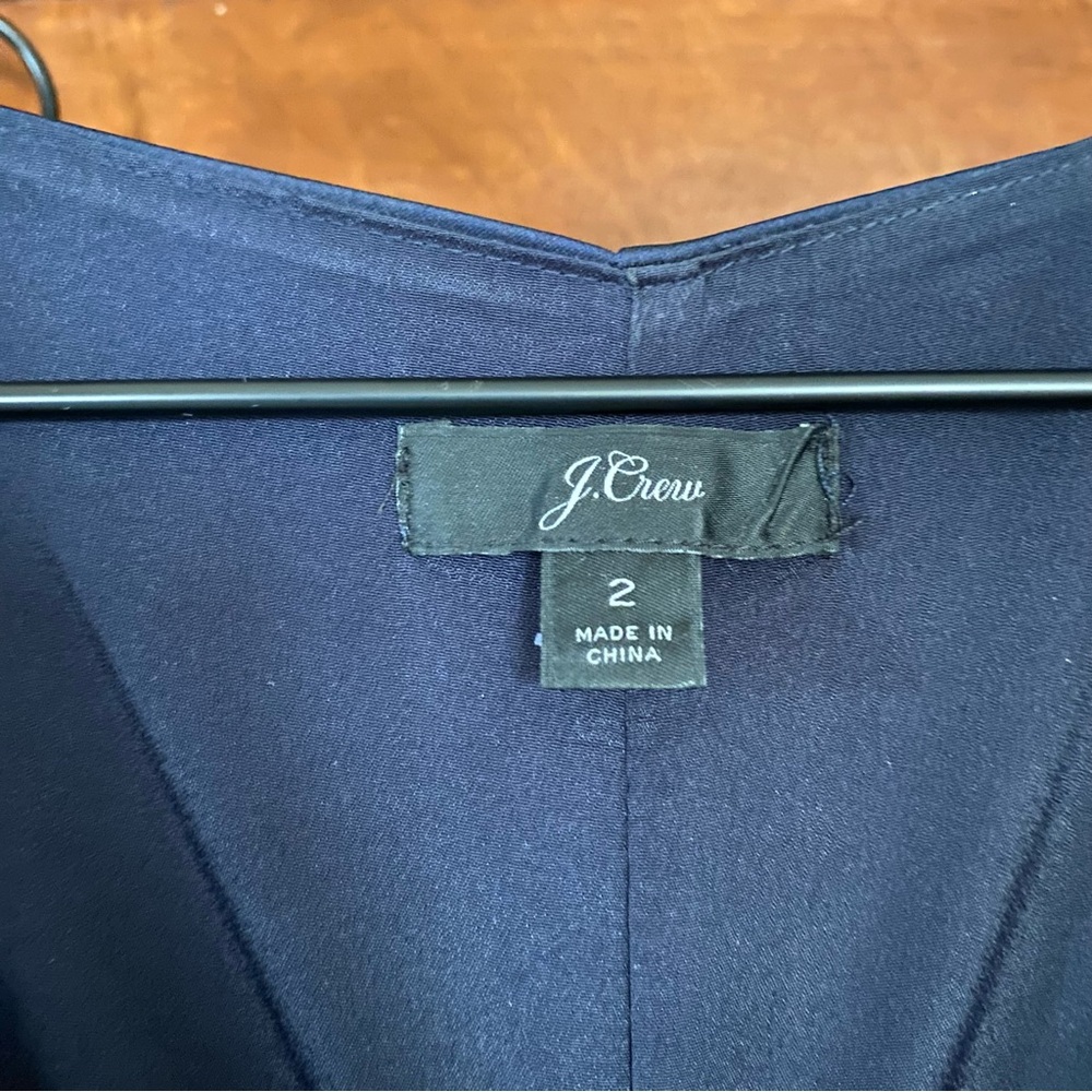 J. Crew - Blue Pleated V-Neck Sundress with Bishop Sleeves - size 2 - Picture 4 of 7